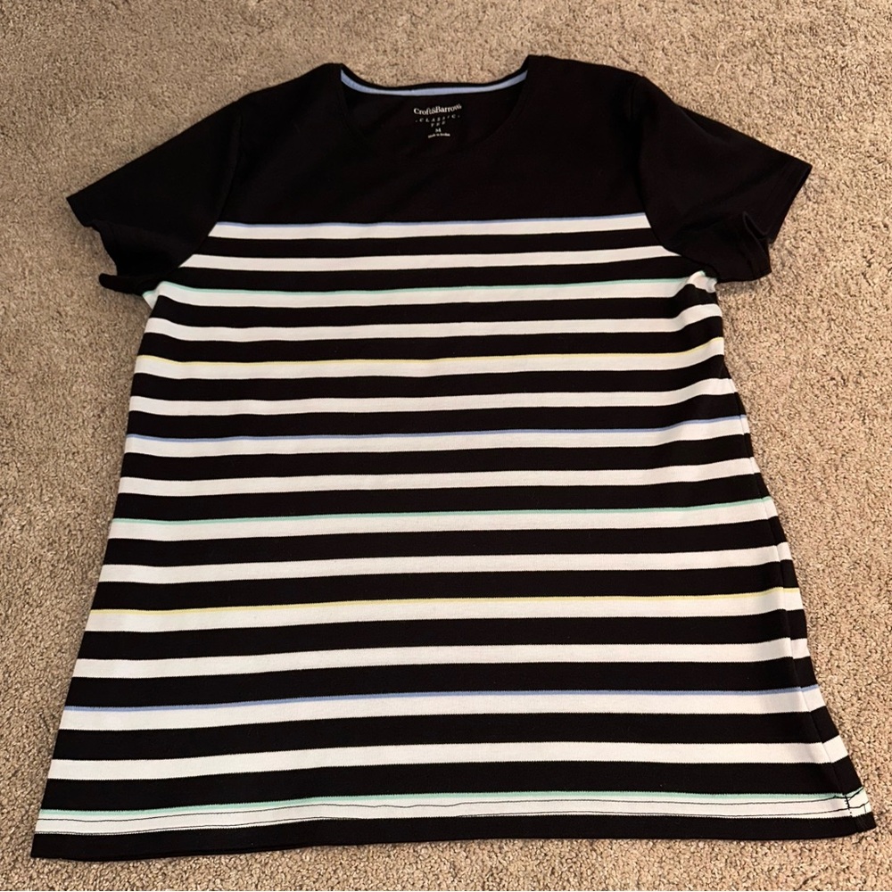 Croft barrow Striped Short Sleeve Tee.  Size M